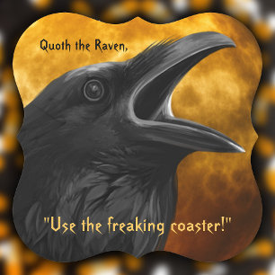 Funny Halloween Raven Poe Raven Crow Freakin Party Untersetzer