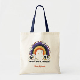 Funny Halloween Retro Boho Rainbow Custom Teacher Tragetasche