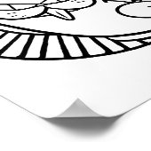 Funny Halloween Rude Cat Coloring Page Poster (Ecke)