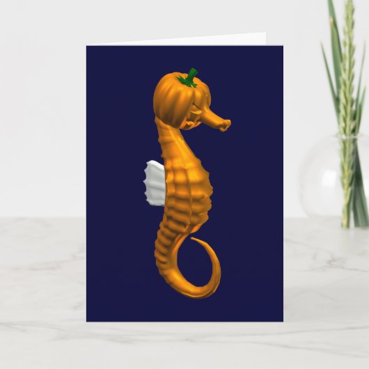 Funny Halloween Seepferd Karte (Vorderseite)