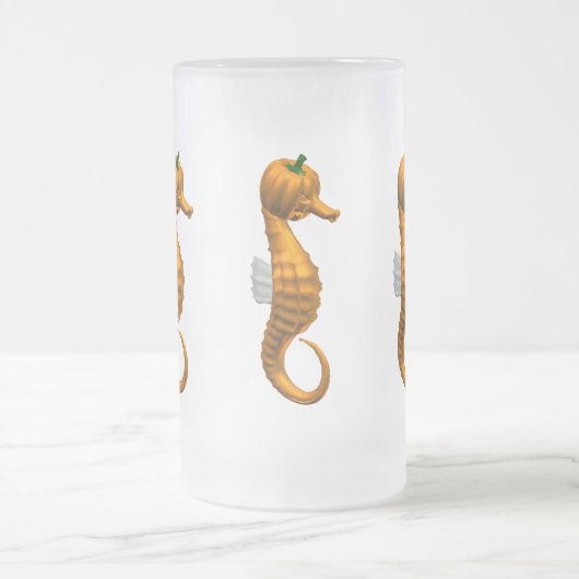 Funny Halloween Seepferd Mattglas Bierglas (Mittel)