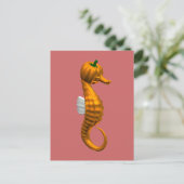 Funny Halloween Seepferd Postkarte (Stehend Vorderseite)