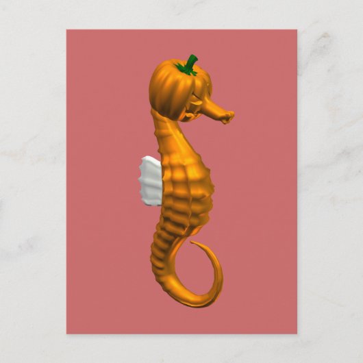 Funny Halloween Seepferd Postkarte (Vorderseite)