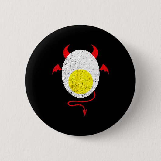 Funny Halloween Shirt Devil Egg Yolk Food Lover La Button (Vorderseite)