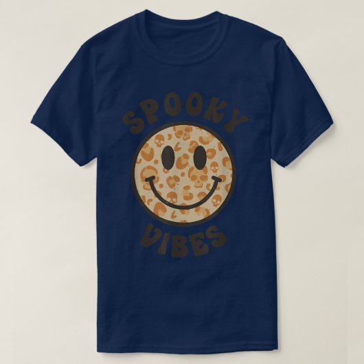 Funny Halloween Shirt Spooky Vibes Leopard Skull S (Design vorne)