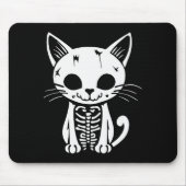 Funny Halloween Skeleton Cat Kitty Costume Skull C Mousepad (Vorne)