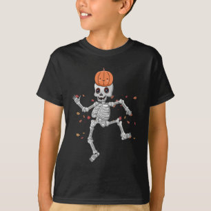 Funny Halloween Skeleton Dancing Graphic T-Shirt