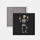Funny Halloween Skeleton Drinken Tequila Sonnenauf Magnet (Vorderseite/Rückseite)