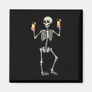 Funny Halloween Skeleton Drinken Tequila Sonnenauf Magnet