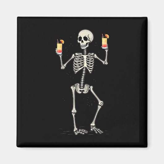 Funny Halloween Skeleton Drinken Tequila Sonnenauf Magnet (Vorne)