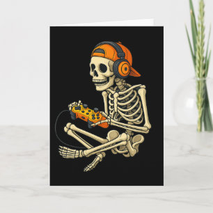 Funny Halloween Skeleton Gamer Video Gaming Boys m Karte