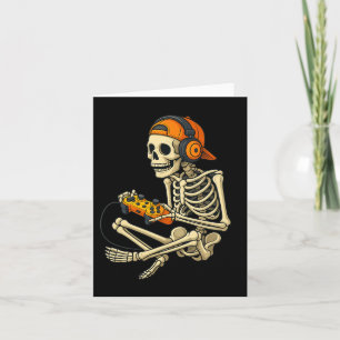 Funny Halloween Skeleton Gamer Video Gaming Boys m Karte
