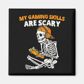 Funny Halloween Skeleton Gamer Video Gaming Skills Magnet (Vorne)