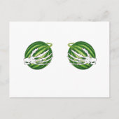Funny Halloween Skeleton Hands Holding Melons Postkarte (Vorderseite)