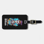 Funny Halloween Skeleton mit Top Hat Gepäckanhänger (Vorderseite horizontal)