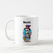 Funny Halloween Skeleton mit Top Hat Kaffeetasse (Links)