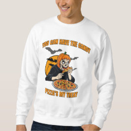 Funny Halloween Skeleton, Pizza Lover Foody Sweatshirt