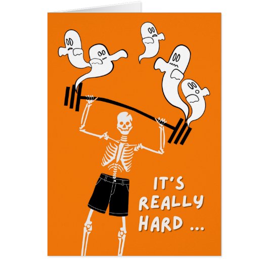 Funny Halloween Skeleton Totes Gewicht Lifting (Vorne)