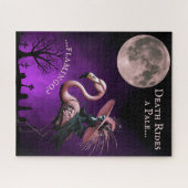 Funny Halloween Skeleton Witch and Flamingo Puzzle (Horizontal)
