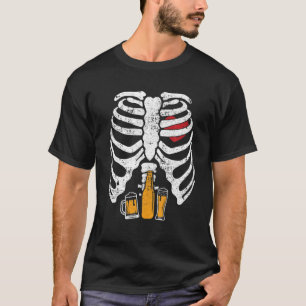 Funny Halloween Skeletter Käfig Beer Easy Costum T-Shirt