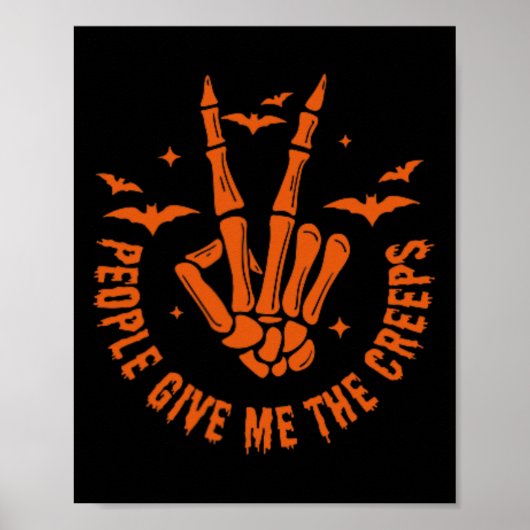 Funny Halloween Skeletts Handfall Leute geben mir Poster (Vorne)