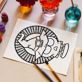 Funny Halloween Skull Lächeln Farbseite Poster