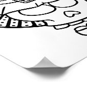 Funny Halloween Skull Lächeln Farbseite Poster (Ecke)