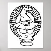 Funny Halloween Skull Lächeln Farbseite Poster (Vorne)