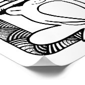 Funny Halloween Slit-Eye Frog Coloring Page Poster (Ecke)