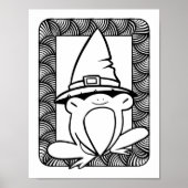 Funny Halloween Slit-Eye Frog Coloring Page Poster (Vorne)