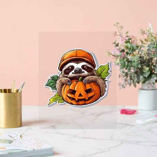 Funny Halloween Sloth Sticker Klassischer T - Shir Acrylschild (Hochzeit)