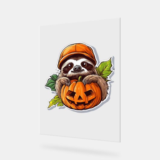 Funny Halloween Sloth Sticker Klassischer T - Shir Acrylschild (Winkel)