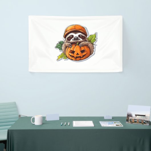 Funny Halloween Sloth Sticker Klassischer T - Shir Banner (Messeveranstaltung)