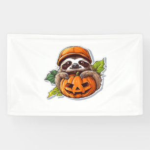Funny Halloween Sloth Sticker Klassischer T - Shir Banner