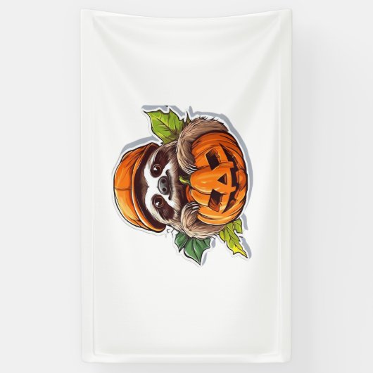 Funny Halloween Sloth Sticker Klassischer T - Shir Banner (Vertikal)