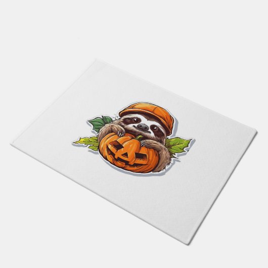 Funny Halloween Sloth Sticker Klassischer T - Shir Fußmatte (Schrägansicht)