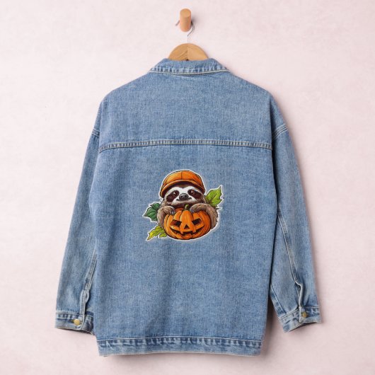 Funny Halloween Sloth Sticker Klassischer T - Shir Jeansjacke (Hangar)