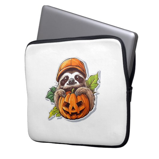 Funny Halloween Sloth Sticker Klassischer T - Shir Laptopschutzhülle (Vorderseite Links)