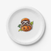 Funny Halloween Sloth Sticker Klassischer T - Shir Pappteller (Vorderseite)