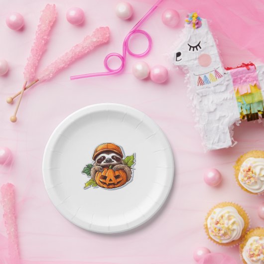 Funny Halloween Sloth Sticker Klassischer T - Shir Pappteller (Party)