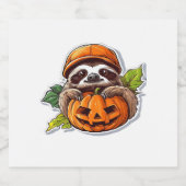 Funny Halloween Sloth Sticker Klassischer T - Shir Schaumweinetikett (Einzelnes Label)