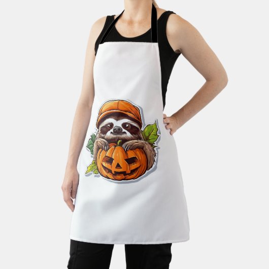 Funny Halloween Sloth Sticker Klassischer T - Shir Schürze (InSitu)