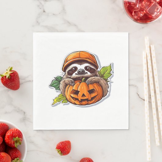Funny Halloween Sloth Sticker Klassischer T - Shir Serviette (Beispiel)