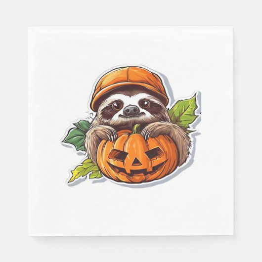 Funny Halloween Sloth Sticker Klassischer T - Shir Serviette (Vorderseite)
