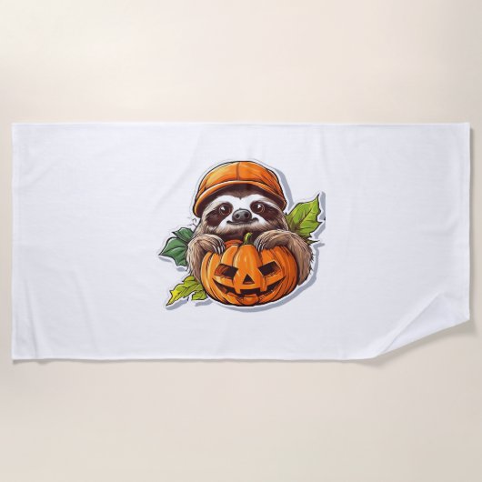 Funny Halloween Sloth Sticker Klassischer T - Shir Strandtuch (Vorderseite)