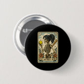 Funny Halloween Softball Mama Mama Skeleton Tarot Button (Vorne & Hinten)