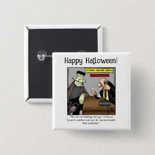 Funny Halloween Spaß Button Gifts/Favoriten (Vorne & Hinten)
