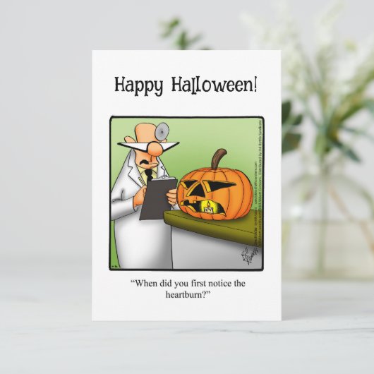 Funny Halloween Spaß Grußkarte (Stehend Vorderseite)