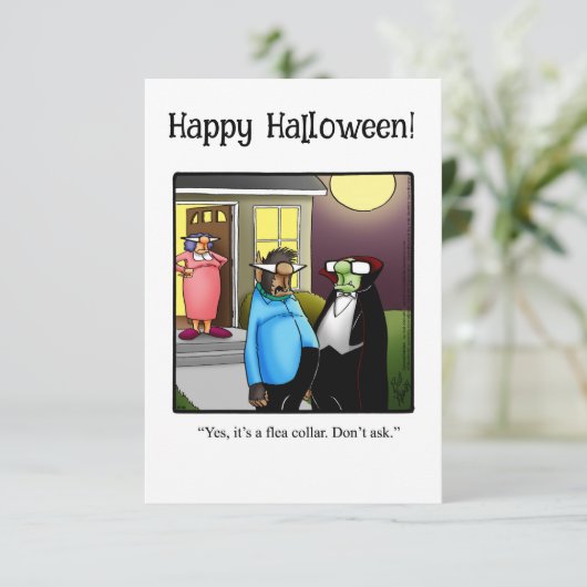 Funny Halloween Spaß Grußkarte (Stehend Vorderseite)