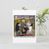 Funny Halloween Spaß Grußkarte Feiertagskarte (Stehend Vorderseite)